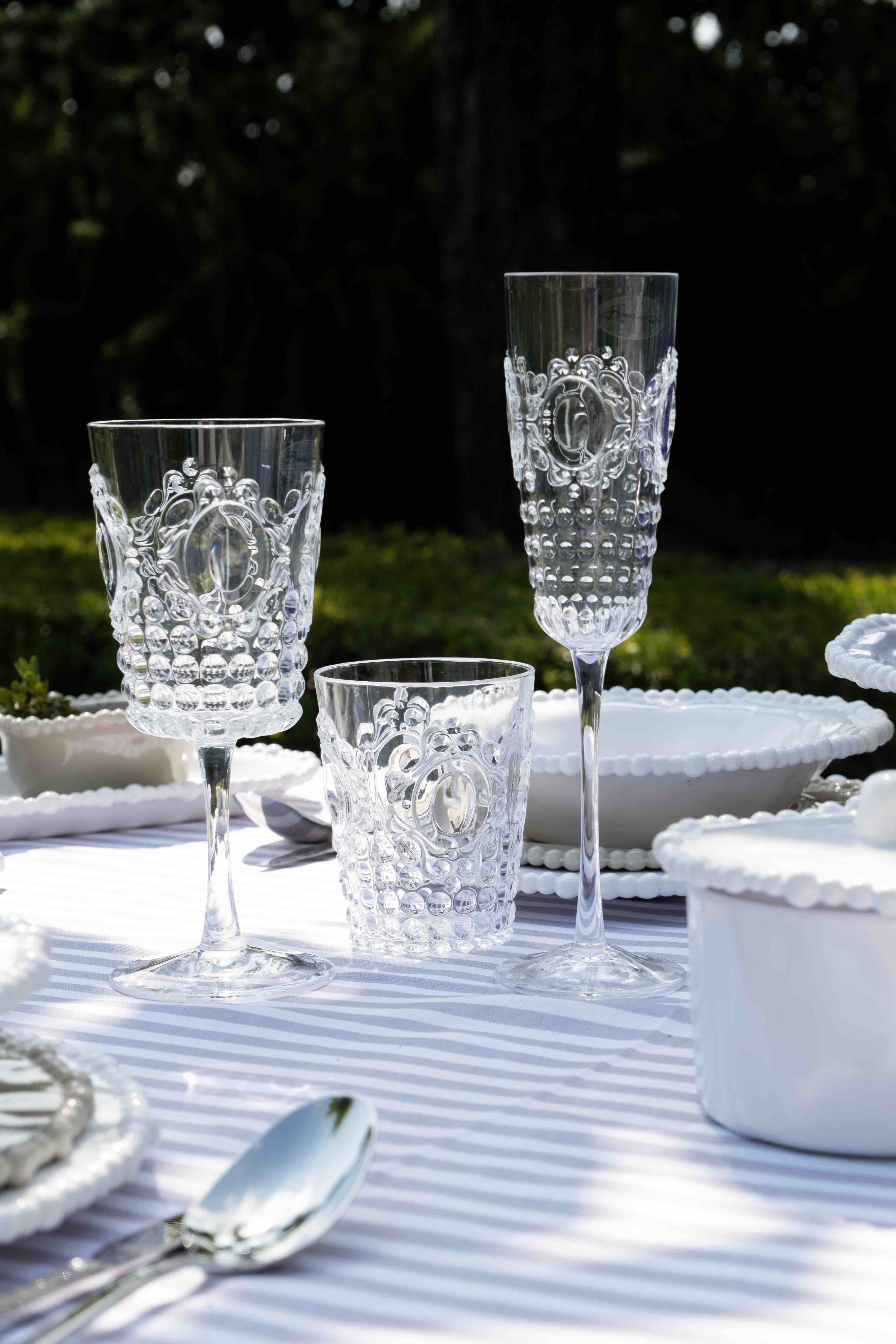Verre à Vin En Acrylique Baroque Transparent - Baci Milano - Hauteur 20 Cm, Diamètre 8,5 Cm - Élégant, Lavable Au Lave-vaisselle - Pour Repas Et Réceptions