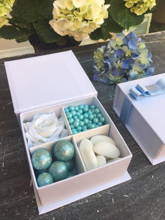 Box confettata azzurro 