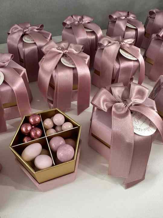 Box confettata esagonale 