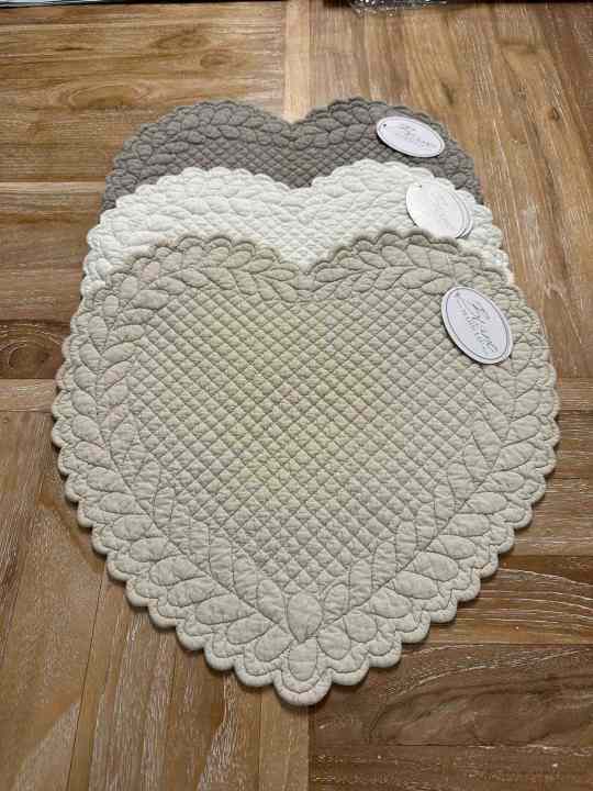 Set Americano Cuore Naturale Blanc Mariclò