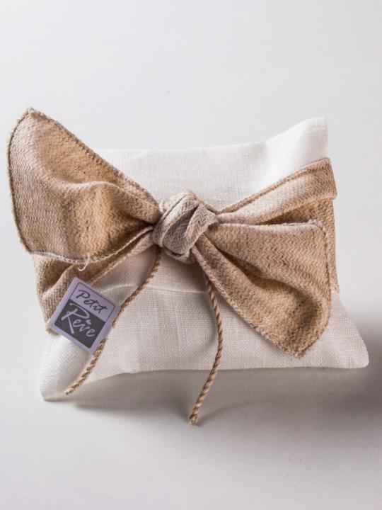 Busta in lino panna con fascia beige 